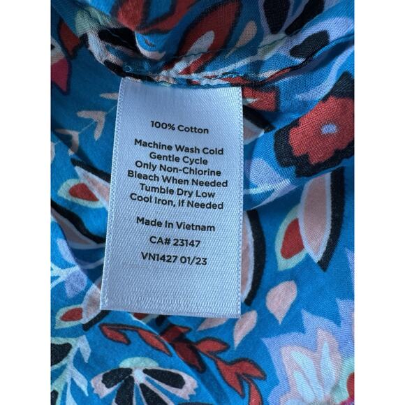 6 for 20 Talbots 100% cotton top floral print petite medium - Picture 2 of 5